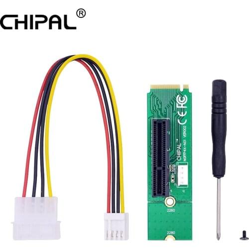 CHIPAL PCI-E 4X 1X to NGFF M.2 Transfer Card M2 M Key to PCIe X4 X1 Adapter for PCIe 1X to 16X Riser Card For BTC LTC ETH Mining