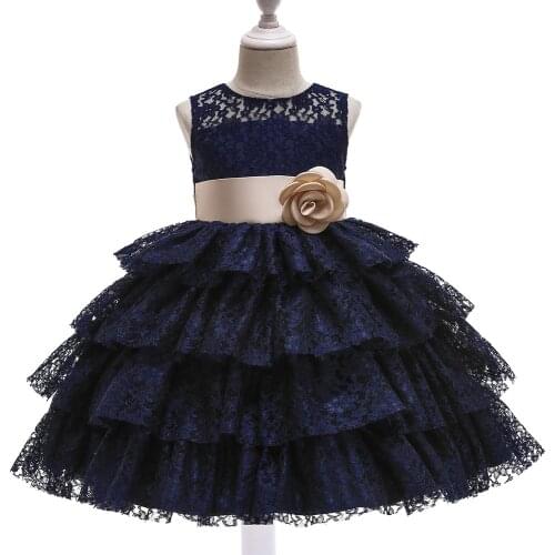 Flower Girls Dress 2021 Elegant Princess Lace Dress Kids Dresses For Girl Baby Children Clothing Wedding Party Dress Vestidos