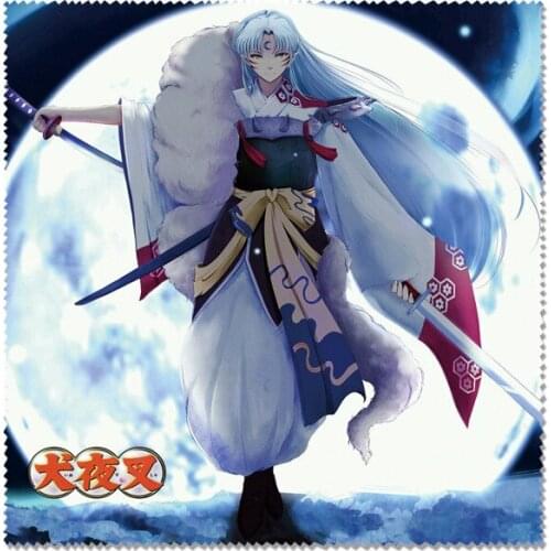 1PCS Inuyasha Fashion Jewelry Tools Anime Customized Glasses Cleaning Cloth Cartoon Eyewear Accessories Unisex New