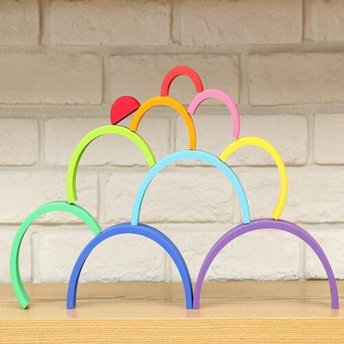 Silicone Building Block Baby Silicone Teether BPA Free Geometric Square Rainbow Soft Block Folding Educational Toys Accessories