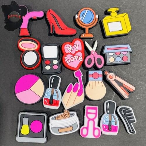 19PCS PVC Cute Cartoon Fridge Magnets Perfume Eyelash Curler Nail Polish Eyeshadow Refrigerator Magnetic Sticker Children Gifts