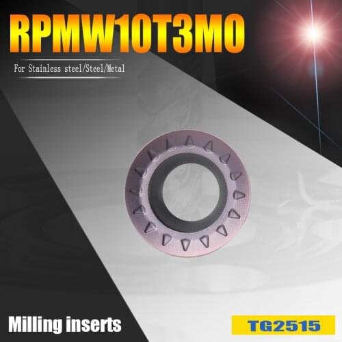 ERM5R Face milling cutter head inserts carbide RPMW10T3 MO RPMW10T3MO R5 round milling insert for Steel metal Stainless steel