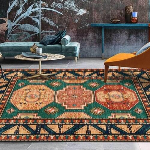 Vintage Bohemian Carpet for Living Room Rectangle Area Rugs Persian Style Rectangle Area Rugs Soft Non-Slip Bedroom Study Mats
