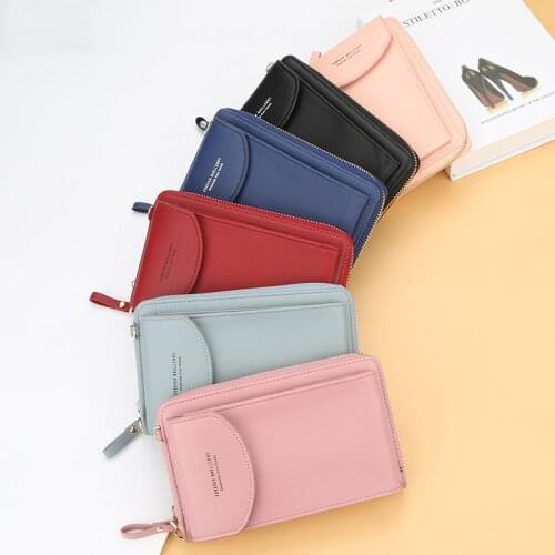 Women Shoulder Bag New PU Leather Casual Cell Phone Card Holders Fashion Female Handbag Purse Clutch