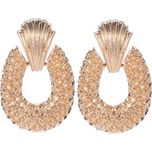 Hollow Personality Metal Fruit pineapple Drop Golden Rose Gold White Abrazine Alloy Dangle Earrings For Women