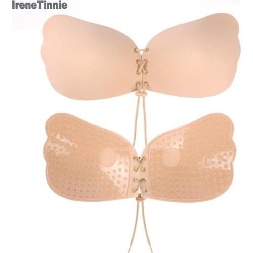 Irene Tinnie Large Size Strapless Bra Adhesive Sticky Push Up Bras For Women Brassiere Lingerie Invisible Women
