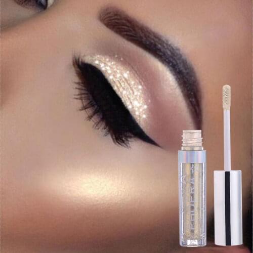 PHOERA Liquid Eyeshadow Metallic Diamond Shiny Eye Liner Pen Eyeshadow Palette Long lasting Shimmer Pigmented Cosmetic TSLM2