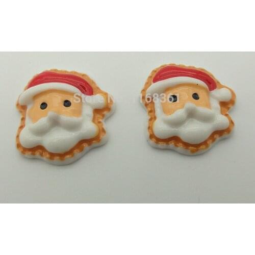 1pcs/lot resin flat back Christmas father head 21mm Cabochons Hair Bow Center DIY Christmas decration C111-7