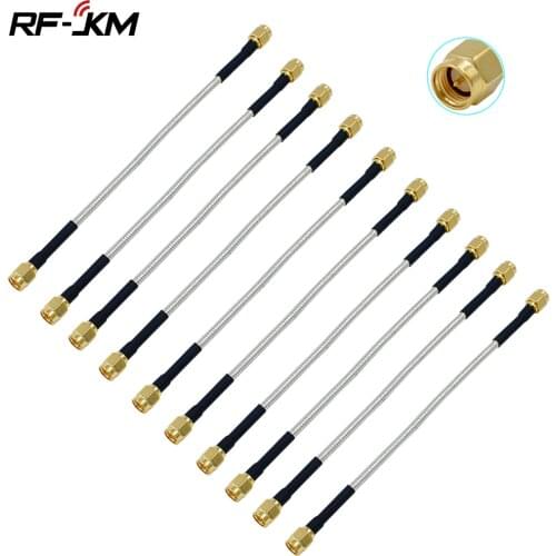 10PCS Semi Rigid RG402 0.141" Silver Cable SMA Male Jack to SMA Male Plug RF Coaxial Extension Jumper Pigtail Wire