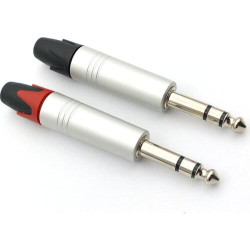 100pcs 6.35 mm stereo 6.5mm stereo (1/4 in) Jack Male Plug for DIY Cable