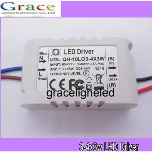 2pcs/lot 3x3W 4x3W 3-4x3W LED Driver 9W 12W 600mA External Transformer For Ceiling Light Lamps Free Shipping