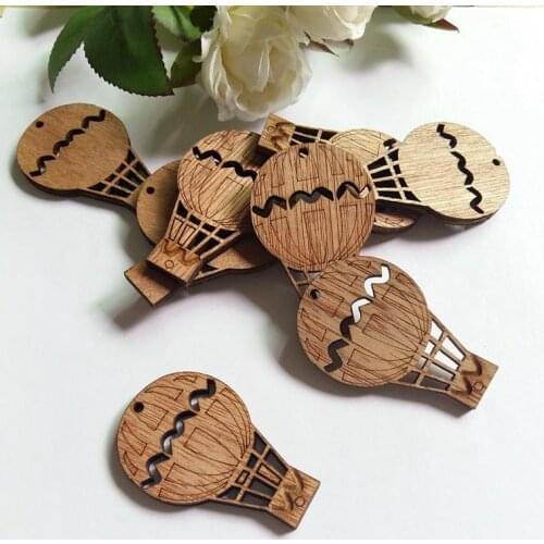 30pcs 30mm*32mm hot air balloon Wood Chips/ buttons Scrapbooking Decor Home Shop Hanging Tags Crafts Gift
