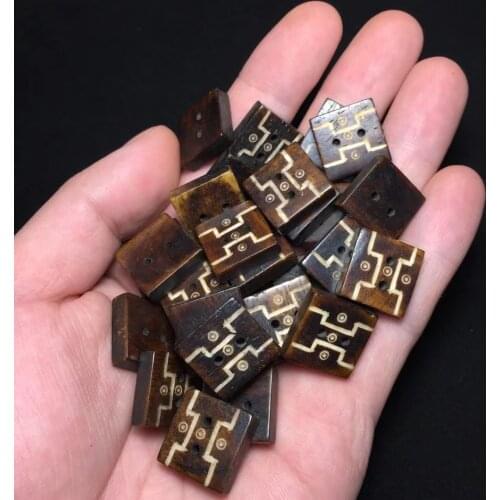 30pcs/lot accessories Old antique yak bone carving two cakes back cloud accessories wisiorek men necklace collane donna30pcs/lot