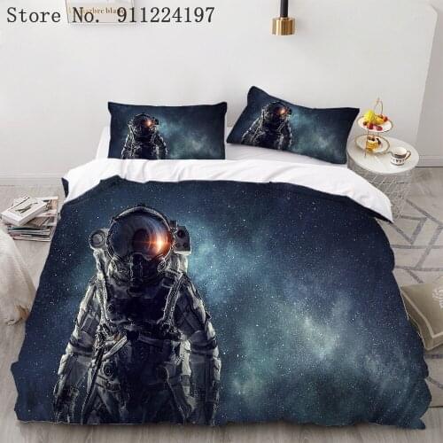 3D Space Astronaut Printing 3pcs Duvet Cover Quilt Cover Home Textile Comforter Bedding Set Single Double Queen King Size