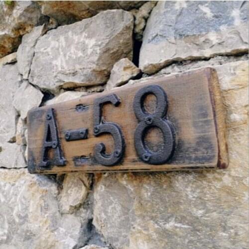 40 Rustic Cast Iron letter Alphabet A-Z, 0-9, &, Antique Metal House Door Numbers Numerals Letters Home Wall Mount Decoration#28