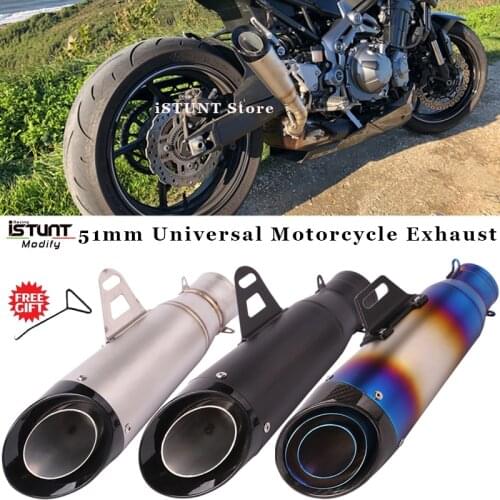 51mm Universal Motorcycle Exhaust Escape Silencer Modified Muffler Carbon Fiber DB Killer For mt09 mt07 R1 gsr600 cb600 Ninja250