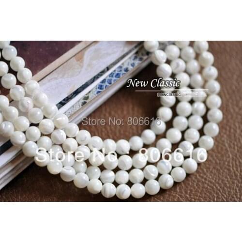 8MM 48PCS/Lot Natural Shell Loose Strand Bead Jewellery Beads Findings and Components