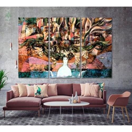 Abstraction Creative Artistic Artwork Abstract Woman Canvas Print Decor Surreal Fantastic Poster Fine Trendy Wall Art