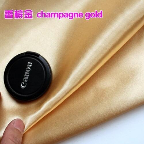 Champagne Gold Satin Fabric Bridal Wedding Dress Crafts Costume Sew Linning fabric Liner 60" Wide 5 yards/lot (150x460cm)