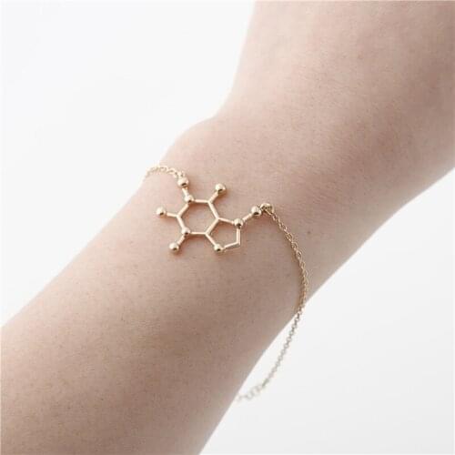 Coffee Molecule Chemistry Molecule bracelet Science Structure Chemistry Geometry Polygonal Hexagon Hollow Pendant bracelet