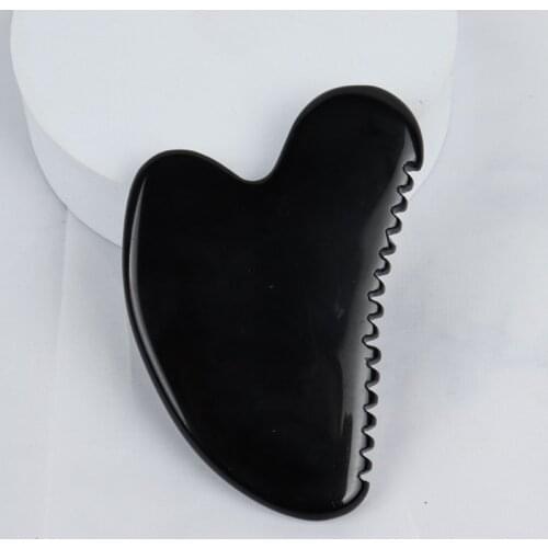 Black Obsidian Sawtooth Face Gua Sha Tool Skin Care Massage Body Natural Crystal Mineral Stone Massager Health Beauty Product