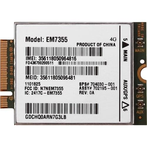 EM7355 WiFi Card Wireless Module LTE EVDO/HSPA WWAN NGFF 4G Module for HP Elitebook 820 840 G1