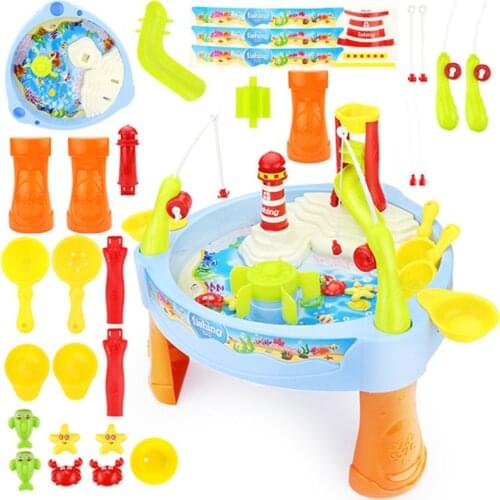 Parent and child toys family toys children fishing educational toy baby pretend Play toy Simulation kitten fishing park sets