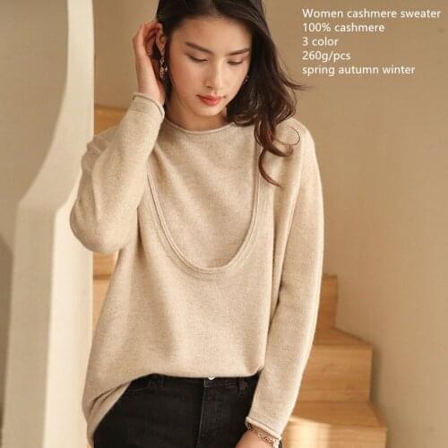 Naizaiga 100% cashmere Two-piece cashmere sweater vest suit with spoon collar womens waistcoat loose Pullovers ZRFS353