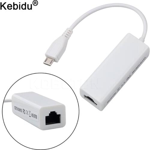 Kebidu 10/100Mbps Micro USB 2.0 Male Ethernet 5-Pin RJ45 Network Lan Adapter Card For Android PC Laptop Tablets For Windows