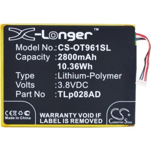 Cameron sino 2800mah battery for ALCATEL One Touch Pixi 7 OT-9006W TLP028AC TLp028AD TLp034B Mobile, SmartPhone Battery