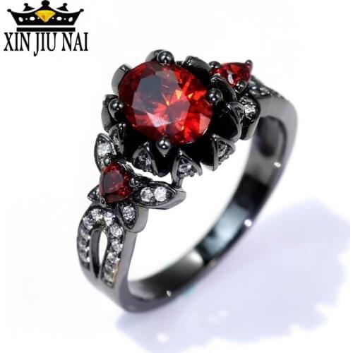 Punk Diablo series of bloody flower rings, boulder elegant ring Fashion Party Jewelry size 5-12 ruby ring