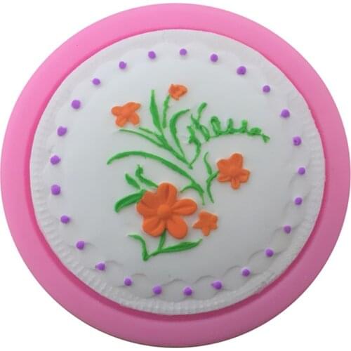 Round Flower Grass Leaf Fondant Cake Silicone Mold Biscuits Chocolate Mould Pastry Candy Molds Baking Cake Decorating Tools Clay