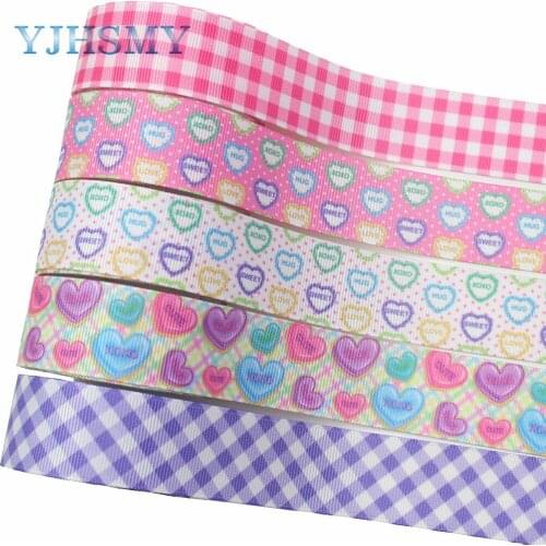 YJHSMY L-20118-85,25mm 10yards Geometric Printed grosgrain Ribbons,DIY Handmade Materials Hairbows Accessories Party Decoration