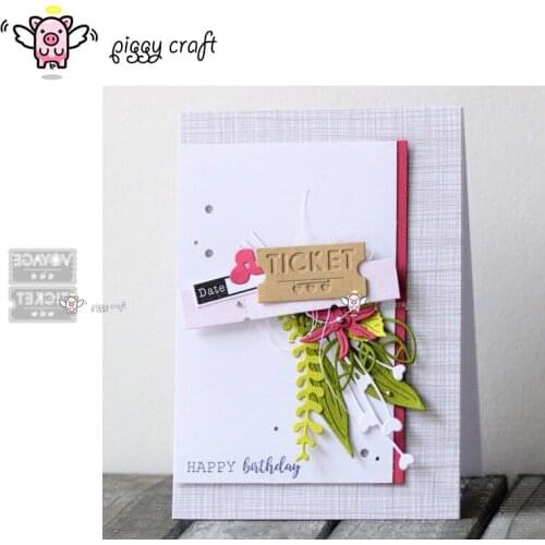 Piggy Craft metal cutting dies cut die mold Travel ticket decoration Scrapbook paper craft knife mould blade punch stencils dies