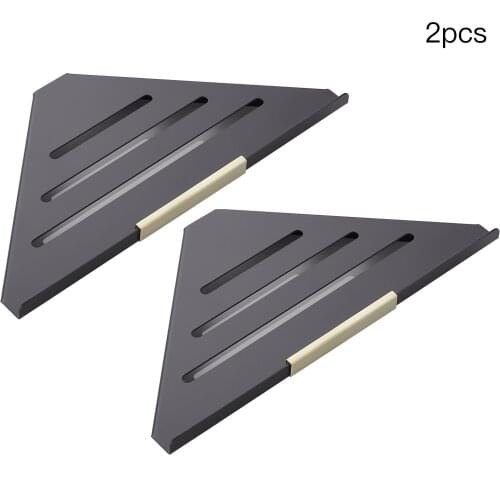 Toilet Tripod Wall Corner Rack Storage Mount Stainless Steel WC Living Room Bathroom Shelf Decor Black Home Floating