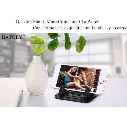 Desktop Stand Bracket Soft Silicone Universal Smartphone Holder Car Dashboard GPS Anti Slip Support for 3.5-6.0" Mobile Phone
