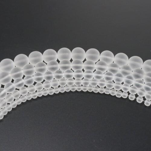 Natural Frosted Stone Rock Crystal Quartz Beads Brazil White Crystal Thassos For Bracelet Jewelry 4/6/8/10/12mm TRS0035