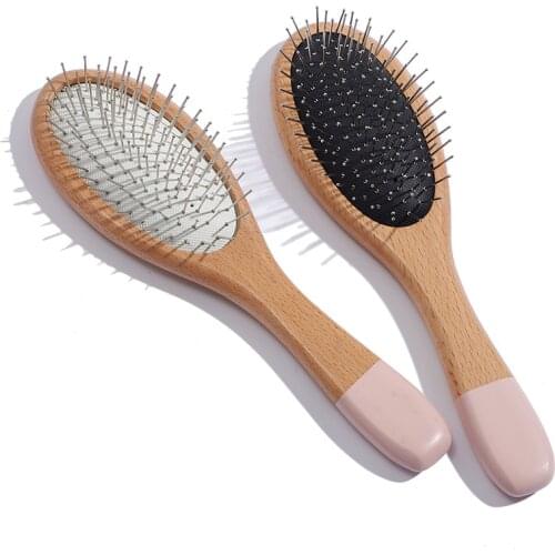 New Wood Handle Massage Air Bag Steel Needle Comb for Men and Women Girl Air Cushion Styling Tools Soft Healthy