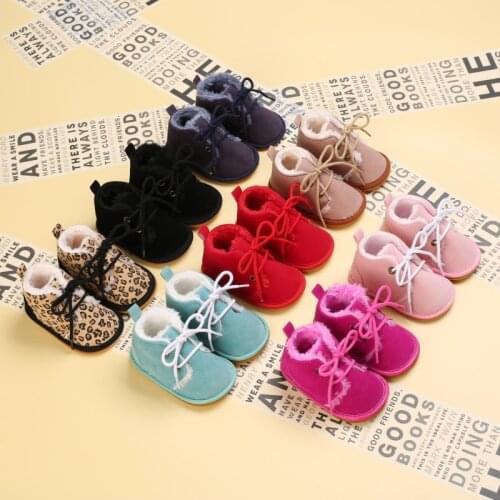 2021 New 0-18M Newborn Baby Girls Boys Winter Fur Booties Infant Warm Snow Boots Strappy Shoes little Kids