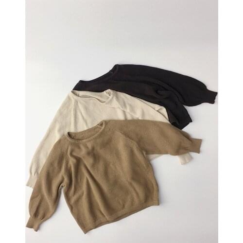 Baby Solid Casual Basic Sweater O-neck Kids Soft Wool Clothing Boys Girls 2021 Spring New Sweaters Knitted Tops Cute Sweater