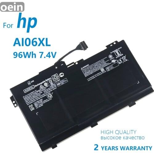 Oein Genuine AI06XL Laptop Battery For HP ZBook 17 G3 A106XL 808451-001 HSTNN-C86C HSTNN-LB6X 808397-421 7.4V 96Wh