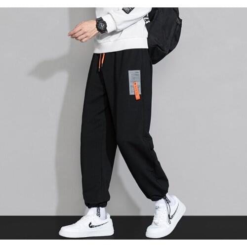 Autumn Sweatpants Mens Outwear Sports Elastic Waist Pants Fashion Drawstring Trousers For Men Spring Casual Pants Soft Joggers