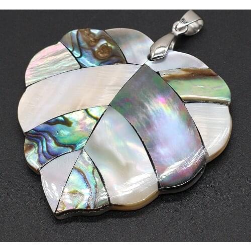 Natural Shell Pendant Leaf shape Mother of Pearl Abalone Shell Exquisite Charms For Jewelry Making DIY Necklace Accessories Gift