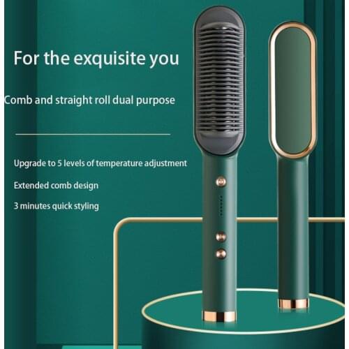 Professional PTC Heating Hair Straightener Tourmaline Ceramic Hair Curler Brush Hair Comb Curling Hair Iron Hair Styler Tool