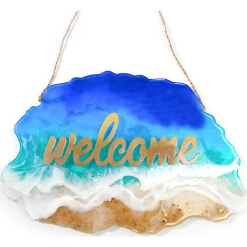 Resin Crystal Epoxy Door Plate Mold Indicator Signs Welcomes Hanging Tags Doorplate Casting Silicone Mould DIY Crafts Home Decor