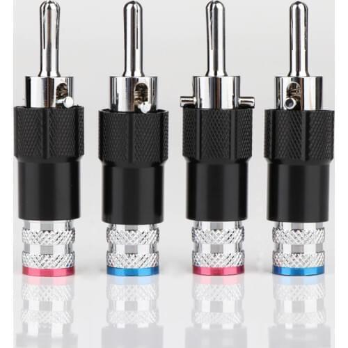 Pailiccs PS-109 Rhodium Plated Audio Banana Speaker Plug Screw Lock 9mm Cable Wire Connector