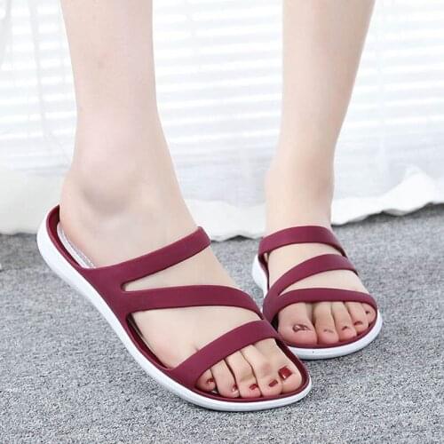 Women Sandals Summer Outdoor Jelly Beach Shoes Female Non-slip Bath Home Slippers Open Toe Casual Flat Shoes Slides Flip Flop