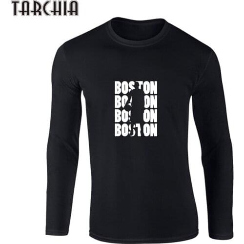 TARCHIA Men T Shirt 2021 Summer Fashion O-Neck Long Sleeve Slim Fit BOSTON T-Shirt Man Casual Undershirt Top Tees Plus Size XXL