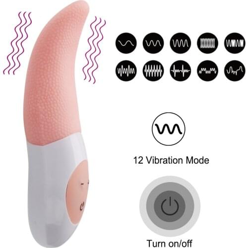 IKOKY 12 Frequency Tongue Vibrator Blowjob Oral Masturbator Massager Clitoris Stimulator Sex Toys for Couples Adult Products