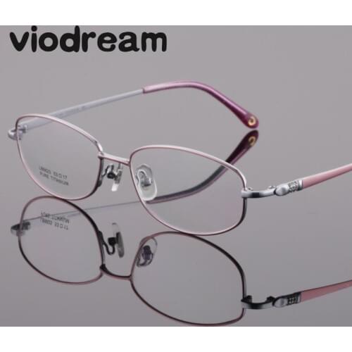 Viodream Pure Titanium Spectacle Frame Ladies Fashion Retro Super Light Myopia Reading Optical Glasses Frame Oculos De Grau 6623
